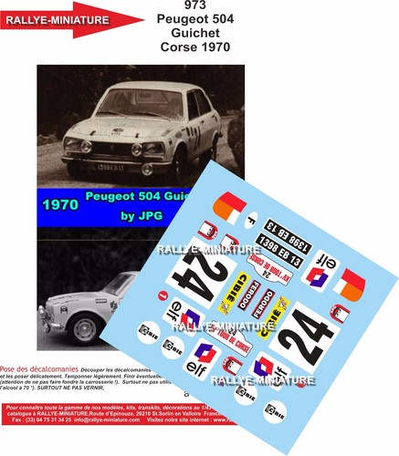 Decals ref 0973 - 1/18, peugeot