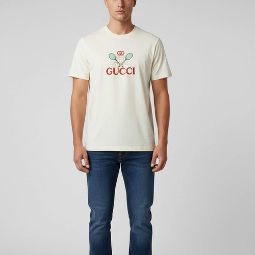 Shirt gucci beige logo - t-shirt,
