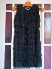Robe  à franges charleston faite "maison" Vintage petite taille