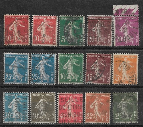 Lot timbres semeuse 1907 - lot,
