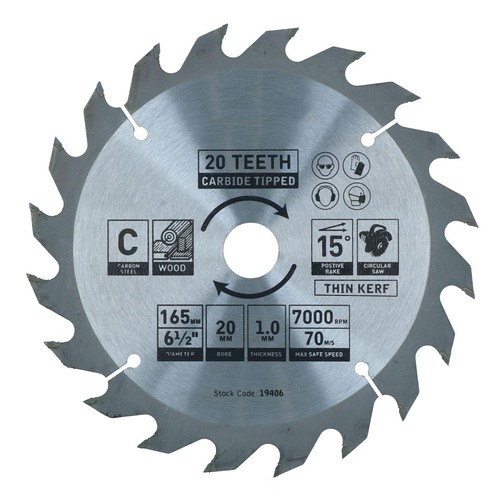 Lame scie circulaire 165 mm - de,