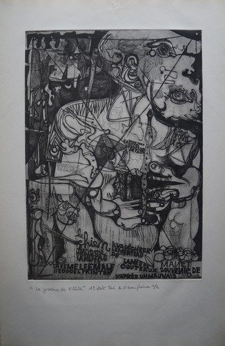 Gravure joueur de flute - gravure,