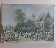 DAVID TENIERS-VILLAGERS PARTY,REPRODUCTION IMPRIMÉE SUR TOILE, PRINT ART