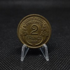 2 francs France 1939 - Morlon en Cupro-aluminium, TTB+,  sous pochette