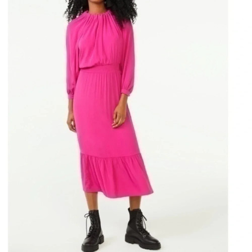 Tiered midi dress - tiered,