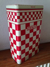 Boite en Tôle  pour céréales  carreau rouges et blancs type lustucru