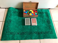 ?‍⬛❤️ beau set 2 jeux de carte + tapis + pions jetons belote coinche