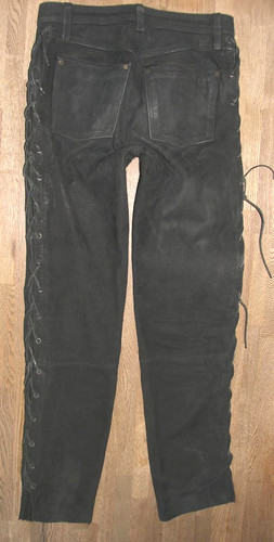Jeans cuir moto - en,