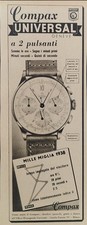 UNIVERSAL GENEVE COMPAX Publicité 1940 Montre 1 Page Découpe Originale