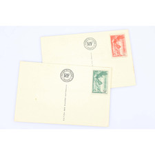 N° 354-355 VICTOIRE DE SAMOTHRACE SUR CARTES POSTALES MUSÉE DU LOUVRE, NEUFS