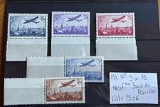 31-Timbre France Poste Aérienne N°9 à 13 Neuf** Bord de feuille Côte 290€