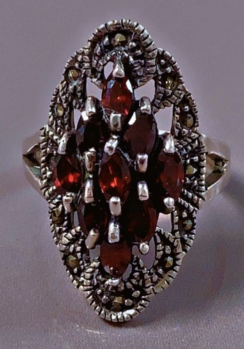 Ancienne bague argent grenat