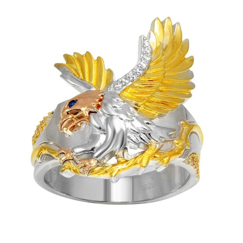 Bague tête aigle argent - en,
