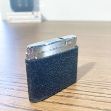 Briquet vintage Silver Match texturé noir – Design français rétro à gaz 1970