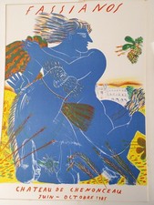 FASSIANOS ALEKOS LITHOGRAPHIE ANCIENNE AFFICHE EXPOSITION CHATEAU CHENONCEAU 85