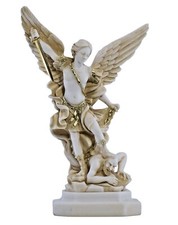 Figurine sculpture statue grecque Saint Michel Archange vaincu Lucifer