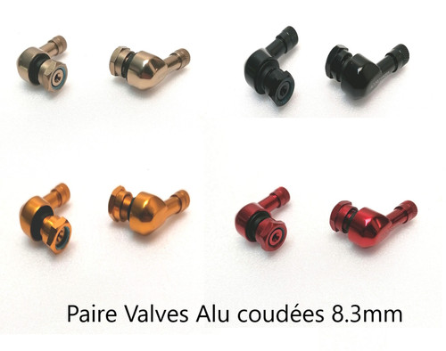 Valve coudée alu 3mm - 2x, 8.3mm