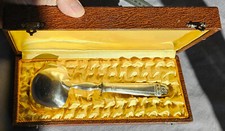 Coffret cuillère à sauce ou crème métal argenté modèle style art déco GRAND PRIX