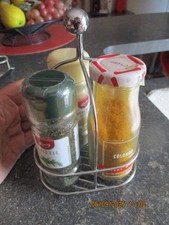 Petit présentoir de Cuisine à Pot d'épices Huile Vinaigre en Fer