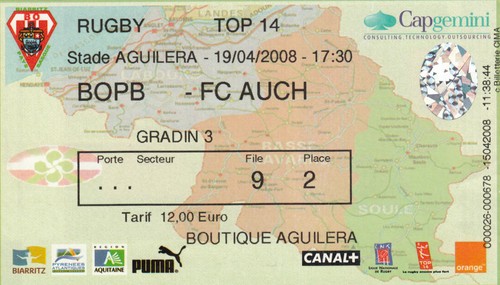 Billet match rugby - match, biarritz