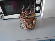 ART DES TRANCHEES OBJET DE POILU.RARE POT A TABAC.1917."LA BANDE A GUILLAUME"