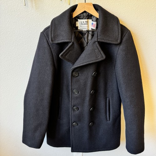 Schott 740n wool pea jacket - wool,