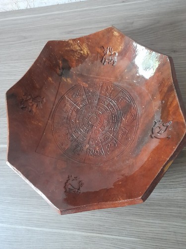 Plat ancien ceramique art - plat, en