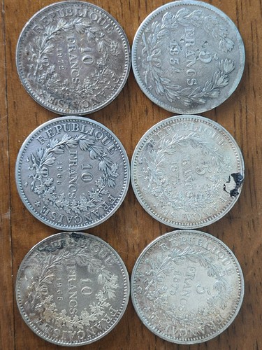 Lot monnaies argent france - lot, 6