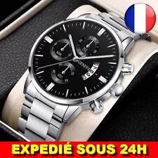 ✅ Montre Homme Quartz Date Sport Bracelet Acier Inoxydable Bijoux Idée Cadeau