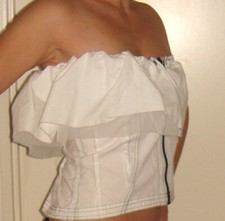 Top crop bustier blanc