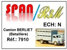 trains 1/160  SPAN/R3M  camion Berliet (bétaillère) ref 7910  bleu (livré monté)