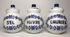 Pots Sel Poivre Laurier Sagary Verre Opale H 11 D 7Cm Idéal Déco Cuisine Vintage