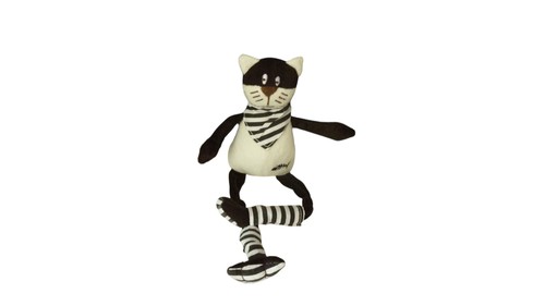 Peluche chat noir écru les - noir,