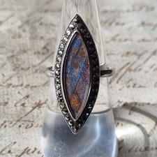 Bague Marquise ART DECO 1920 Ancienne TTD51 Ailes de Papillon Argent Marcassites