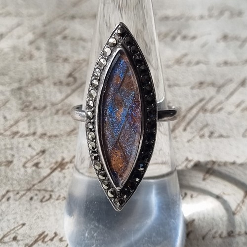 Bague marquise art deco - bague,