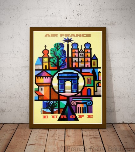 Poster affiche air france - air,