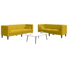 Ensemble de canapé Chesterfield et traversins 2 pcs vert foncé canapé vidaXL