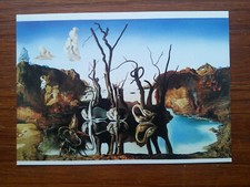 SALVADOR DALI Cygnes refletant des elephants swans  carte postale postcard 