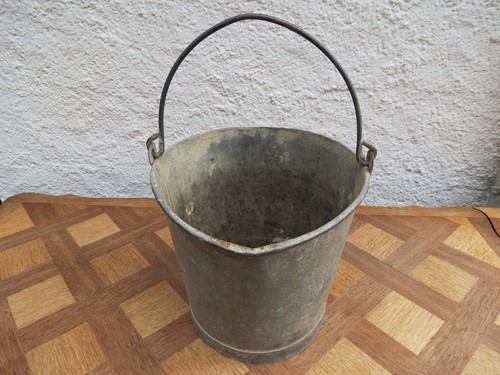 Ancien seau zinc galva - zinc,