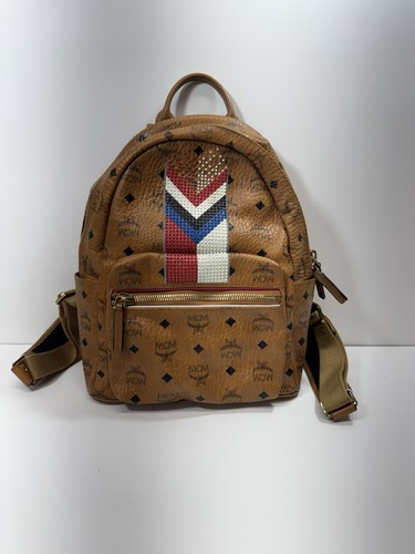 Mcm studded chevron brown - studded,