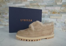 Le Silla 37,5 Mocassins Slip-On Fourrure Hiver Chaussures Beige Neuf Ehemuvp