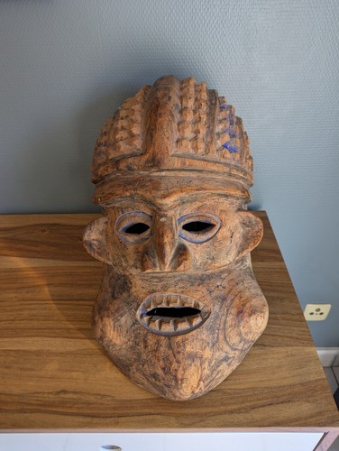 Masque heaume bois - , bamoun