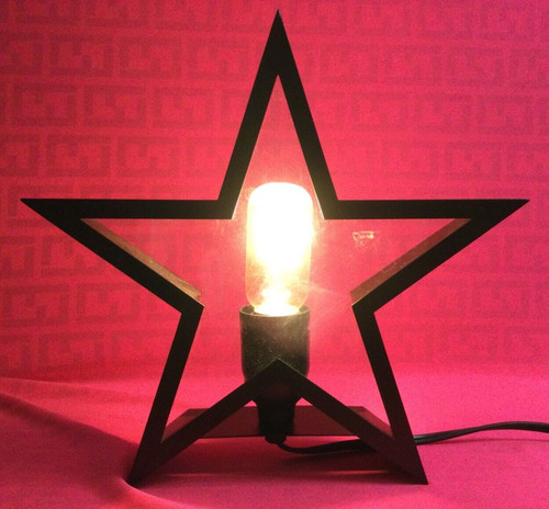 Black metal star - black, lamp