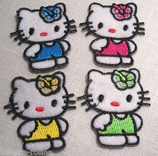 ÉCUSSON PATCH BRODÉ thermocollant - PETIT CHAT KITTY ** 3 x 4 cm ** au choix