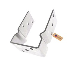 GeZu Impex Support poteau U galvanisé à chaud 121x150mm platine bois clôture