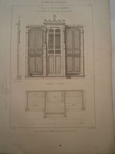 Planche gravure mobilier d'église Chapelle St Joseph des Allemands confessional 