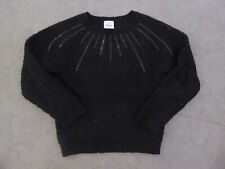 Pull fille noire encolure à