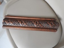 plaque en bois sculpté panneau 39 x 10 cm meuble decoration ameublement