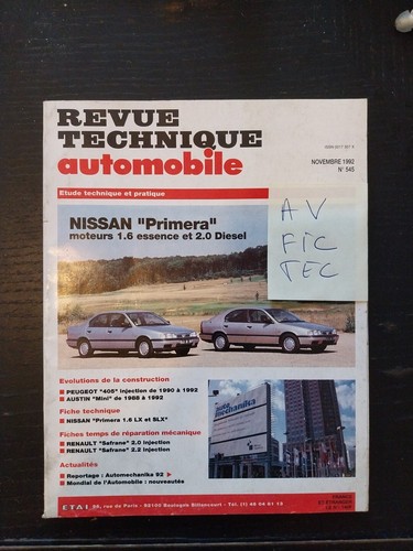 Revue technique nissan - technique, primera
