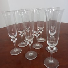 9 flûtes à champagne modèle Saumur cristal Daum France (prix à la pièce)